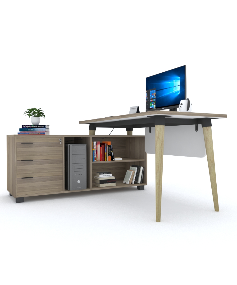 Domino Desk with side