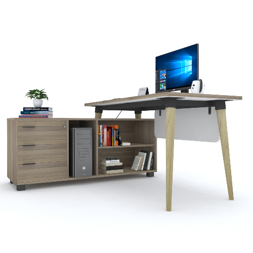 Domino Desk with side
